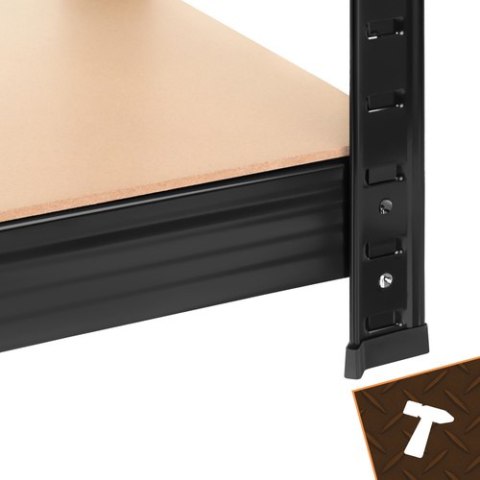 Regał magazynowy - czarny 220x100x45 Bigstren