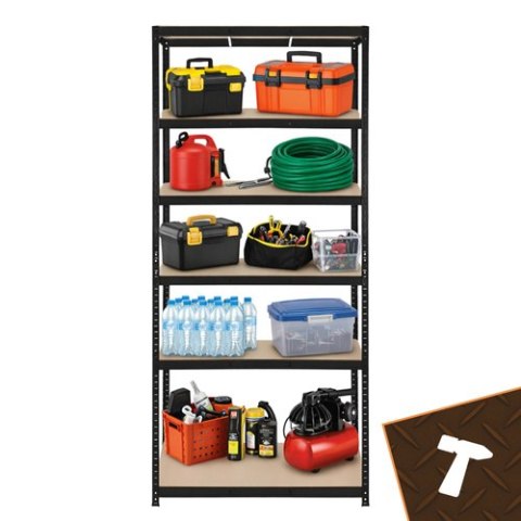 Regał magazynowy - czarny 220x100x45 Bigstren