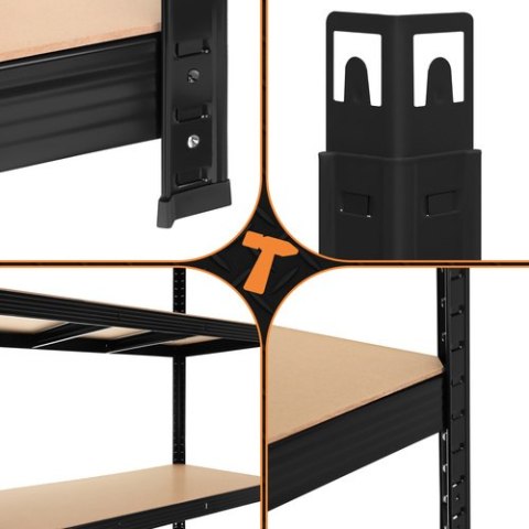 Regał magazynowy - czarny 220x100x45 Bigstren