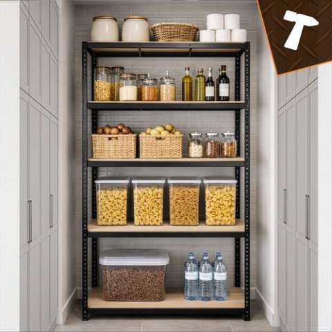 Regał magazynowy - czarny 220x100x45 Bigstren