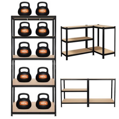 Regał magazynowy - czarny 220x100x45 Bigstren