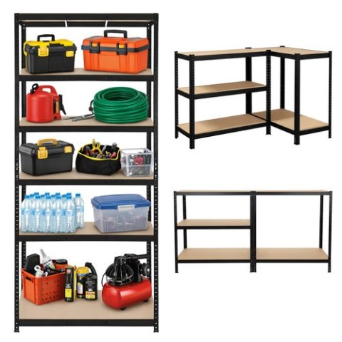 Regał magazynowy - czarny 220x100x45 Bigstren