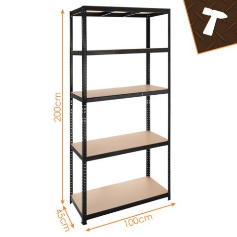 Regał magazynowy - czarny 220x100x45 Bigstren