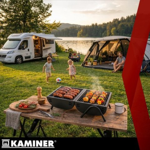 Grill ogrodowy turystyczny 38x30x40cm Kaminer