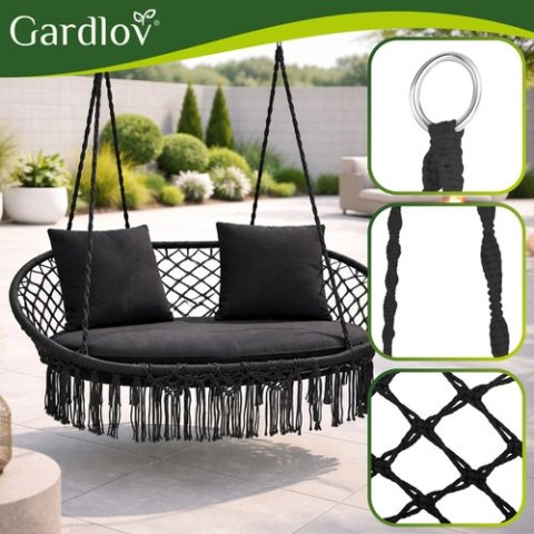 Huśtawka bocianie gniazdo podwójna czarna Gardlov