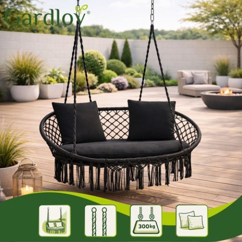 Huśtawka bocianie gniazdo podwójna czarna Gardlov