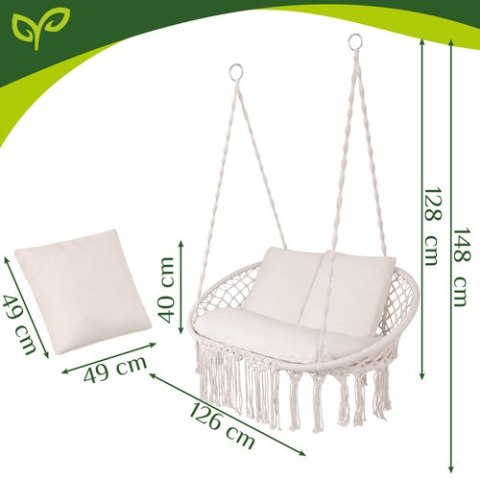 Huśtawka bocianie gniazdo podwójna kremowa Gardlov