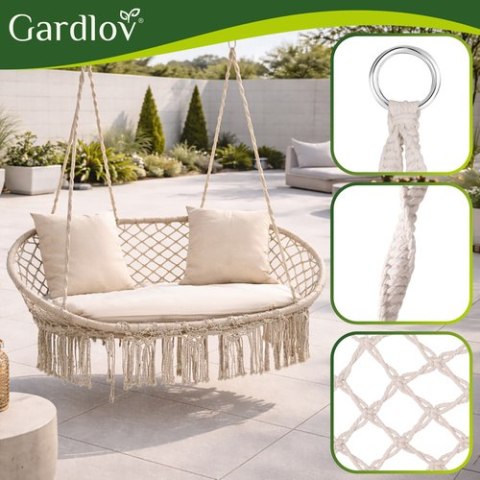 Huśtawka bocianie gniazdo podwójna kremowa Gardlov