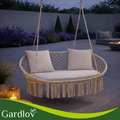 Huśtawka bocianie gniazdo podwójna kremowa Gardlov