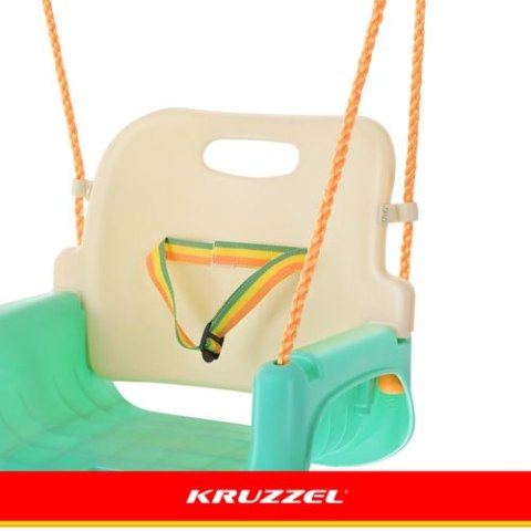 Huśtawka dla dzieci 3w1 kremowo-turkusowa Kruzzel