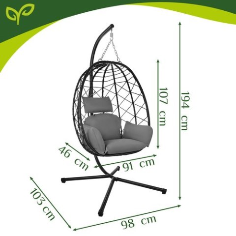 Huśtawka - fotel wiszący 185cm Gardlov