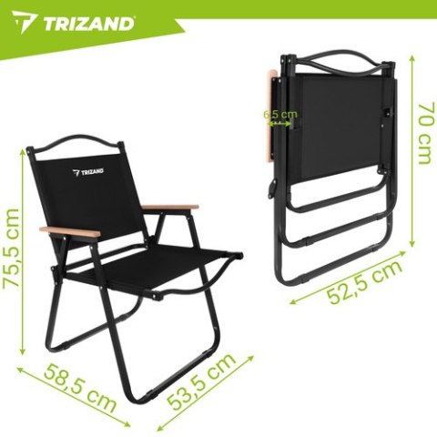 Krzesło ogrodowe 54x56x79cm czarne Trizand