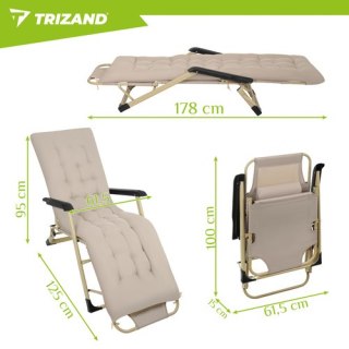 Leżak ogrodowy składany 60x177x30cm Trizand