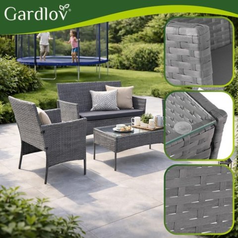 Meble ogrodowe rattanowe antracyt Gardlov 26907