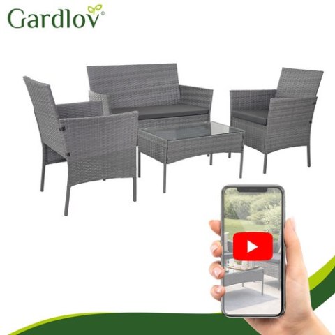 Meble ogrodowe rattanowe antracyt Gardlov 26907