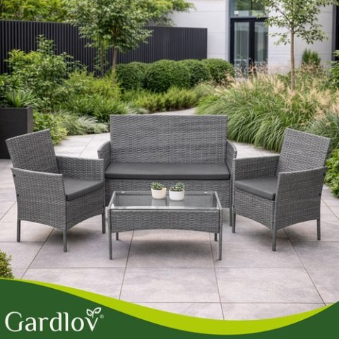 Meble ogrodowe rattanowe antracyt Gardlov 26907