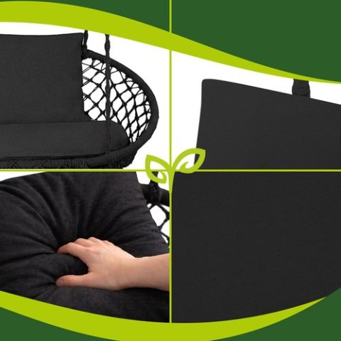 Poduszka na huśtawkę podwójną- czarna Gardlov