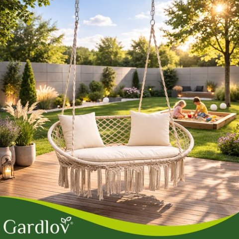 Poduszka na huśtawkę podwójną- kremowa Gardlov