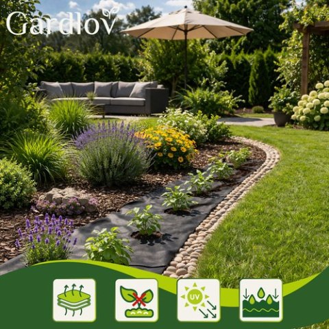 Agrowłóknina czarna 1,6x20m 50g/m2 Gardlov