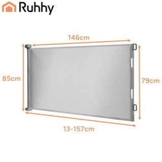 Bramka zabezpieczająca do drzwi-szara Ruhhy