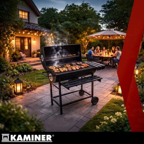 Grill ogrodowy z pokrywą 108x67x96cm Kaminer