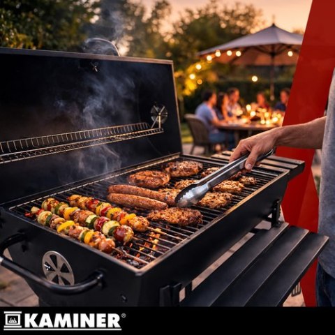 Grill ogrodowy z pokrywą 108x67x96cm Kaminer