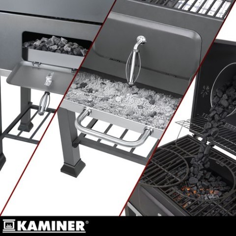 Grill ogrodowy z pokrywą 114x67x120cm Kaminer
