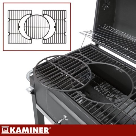 Grill ogrodowy z pokrywą 114x67x120cm Kaminer