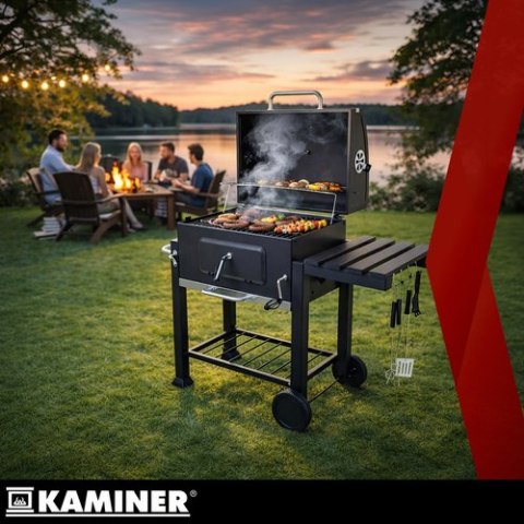 Grill ogrodowy z pokrywą 116x70x110cm Kaminer