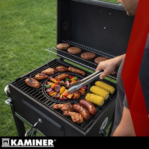 Grill ogrodowy z pokrywą 116x70x110cm Kaminer