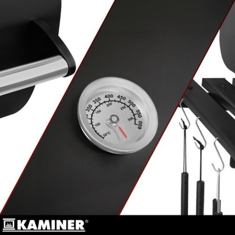 Grill ogrodowy z pokrywą 82x51x117cm Kaminer