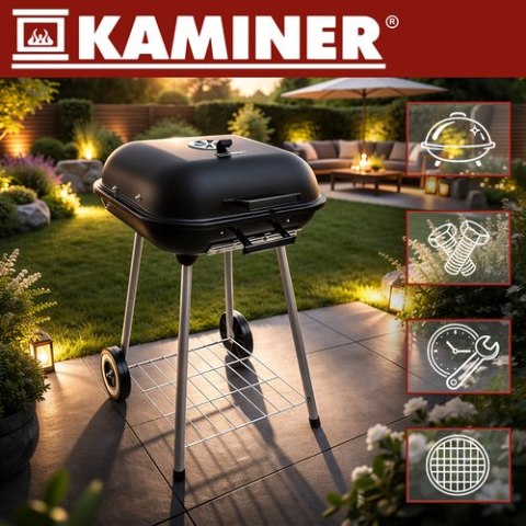Grill ogrodowy z pokrywą53x77x46cm Kaminer