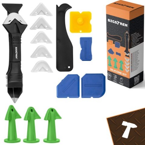 Szpachelki i końcówki do silikonu - 14el. Bigstren
