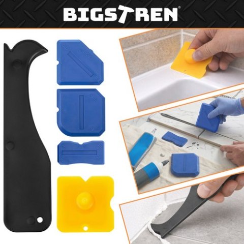 Szpachelki i końcówki do silikonu - 14el. Bigstren