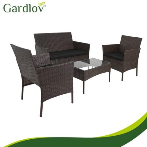 Meble ogrodowe rattanowe brązowe Gardlov 26911