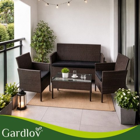 Meble ogrodowe rattanowe brązowe Gardlov 26911