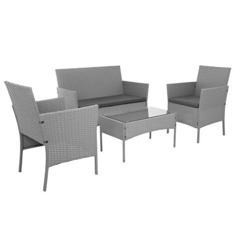 Meble ogrodowe rattanowe szare Gardlov 26910