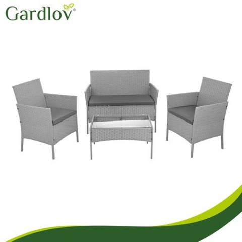 Meble ogrodowe rattanowe szare Gardlov 26910