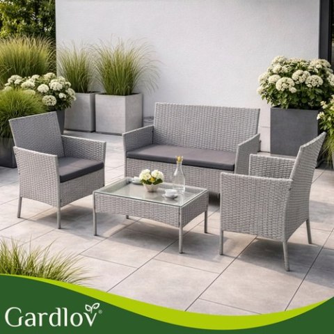 Meble ogrodowe rattanowe szare Gardlov 26910