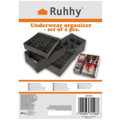 Organizer na bieliznę- zestaw 4szt. Ruhhy