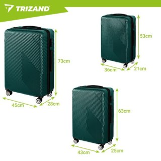 Zestaw walizek 3w1- zielone Trizand 27672