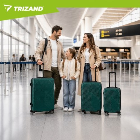 Zestaw walizek 3w1- zielone Trizand 27672