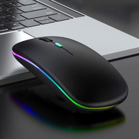 AK211B Mysz bezprzewodowa rgb biała