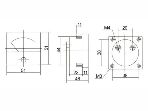 2154# Miernik analogowy amperomierz kwadrat 8a + bocznik