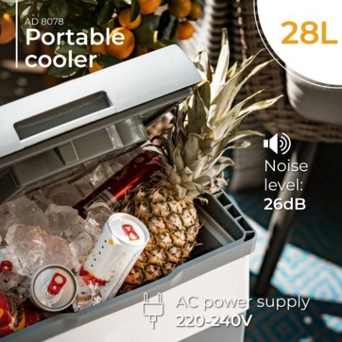 AD 8078 Lodówka turystyczna 28 l | zasilanie ac/dc