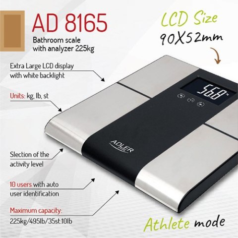 AD 8165 Waga łazienkowa z analizatorem - 225kg